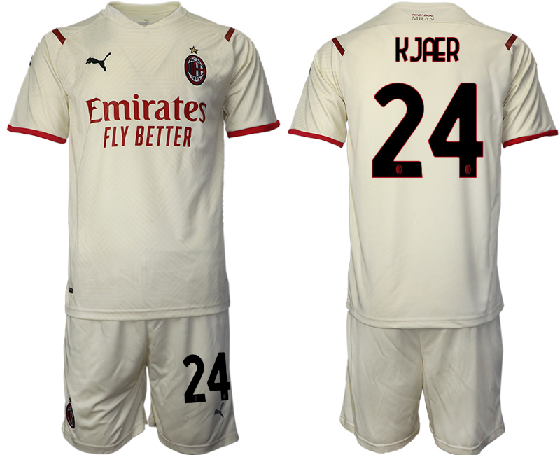 Men 2021-2022 Club AC Milan away cream #24 Soccer Jersey->ac milan jersey->Soccer Club Jersey